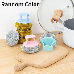 Random Color Kitchen Wash Pot Dish Brush Washing Utensils With Washing Up Liquid Soap Dispenser Household Cleaning Accessories