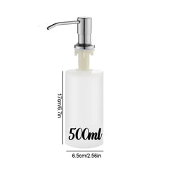 Built-in Kitchen Sink Soap Dispenser: 300ML Stainless Steel Hand Press Bottle
