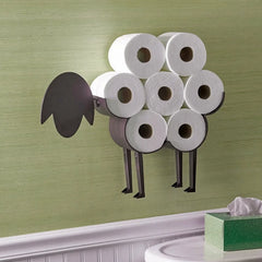 Sheep Decorative Toilet Paper Holder: Free-Standing Iron Bathroom Tissue Storage